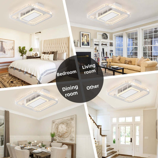 21 Modern Leafless Ceiling Fan - Remote & Washable