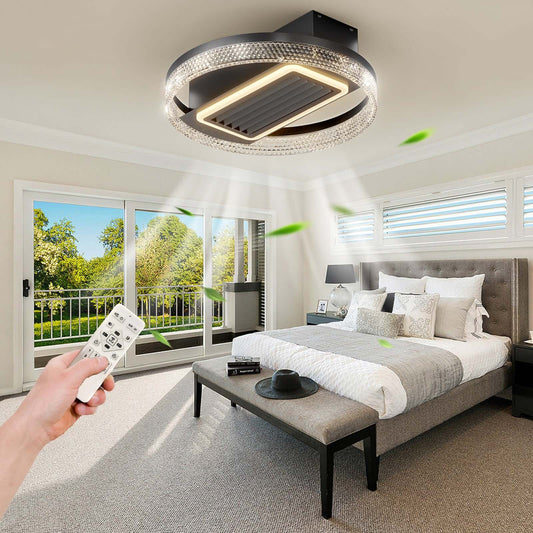 Modern 20" Leafless Ceiling Fan with Remote | Washable