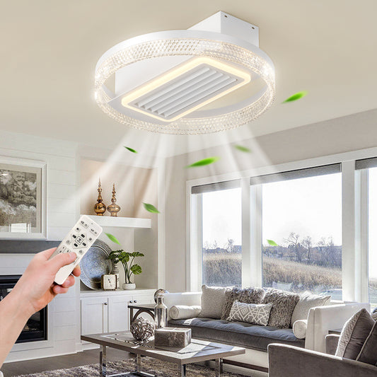 Modern Leafless Ceiling Fan with Remote Control Removable and Washable, Reversible Motor 20inch
