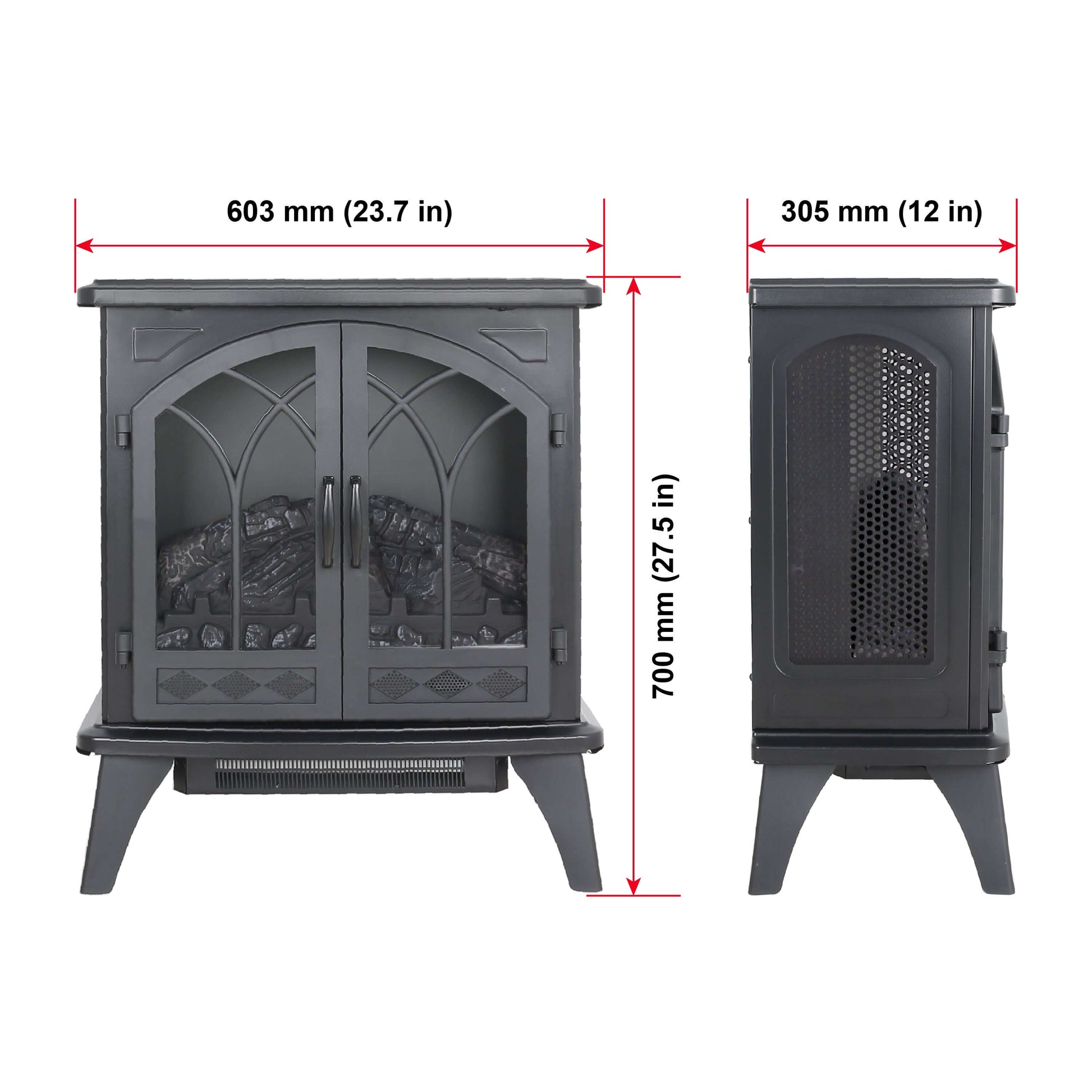 3D Infrared Electric Stove with Remote - Portable